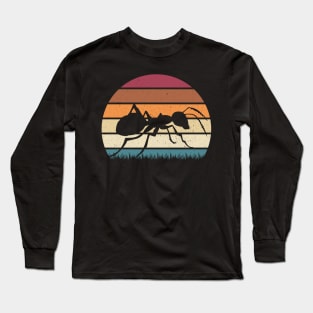 Ant Shirt, Retro Vintage Ant Animal Lover Long Sleeve T-Shirt